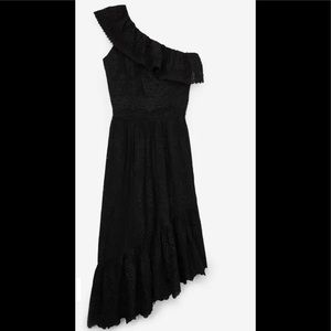 THE KOOPLES ASYMMETRICAL COTTON DRESS WITH FANCYWORK DETAILS